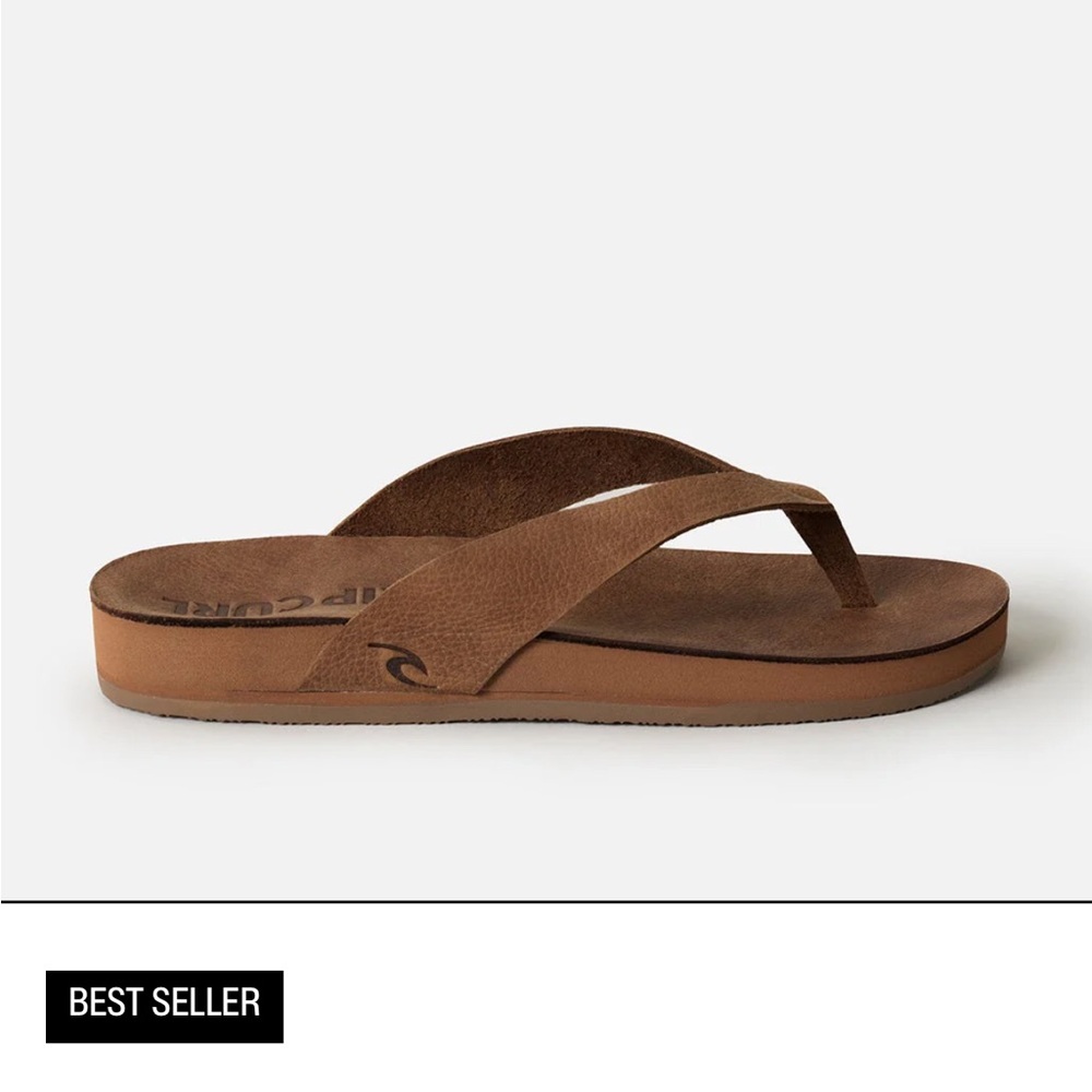 Rip Curl Women’s Freedom Leather Brown Suede Flip-Flop Sandals NEW WITH TAGS